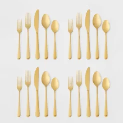 20pc Harrington Flatware Set Gold - Threshold™ -Children Household Series GUEST 83f8ea2e 2885 4bf8 9e92 e1aa54e1e88c