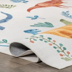 NuLOOM Eamon Dinosaur Machine Washable Kids Area Rug -Children Household Series GUEST 846f3e9a 5ff2 4c84 9d6b e3dabecb54b1