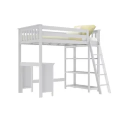 Max & Lily Twin High Loft Bed With Bookcase And Desk -Children Household Series GUEST 8687693c 6518 4525 8d91 5e15854b1d8d