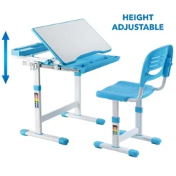 Mount-It! Kids Desk And Chair Set | Height Adjustable Ergonomic Children's School Workstation With Storage Drawer | Blue -Children Household Series GUEST 868b815d 4429 4edc 9196 af85aa9cf585