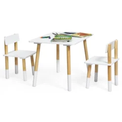 Costway Kids Wooden Table & 2 Chairs Set Children Activity Table Set 16 Costway Kids Wooden Table & 2 Chairs Set Children Activity Table Set -Children Household Series GUEST 870d51b7 341f 4f39 b189 fc6ee4b68087