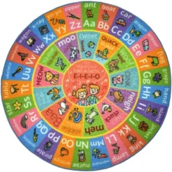 KC CUBS Boy & Girl Kids ABC Alphabet Round Rug Carpet -Children Household Series GUEST 87bda29a 1e49 4434 a816 4ae8d29d4cb2