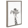 Sarifa Giraffe Framed Canvas Art Gray (24"x18") - Uniek