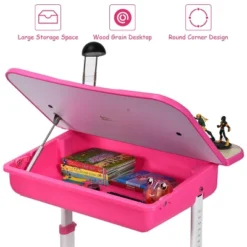 Costway Adjustable Children Study Desk Chair Set W/Winged Backrest Pink 11 Costway Adjustable Children Study Desk Chair Set W/Winged Backrest Pink -Children Household Series GUEST 88c8b3d2 c5c1 4427 9ae1 f17aa08aa3d4
