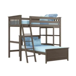 Max & Lily L-Shaped Twin Over Twin Bunk Bed With Bookcase -Children Household Series GUEST 8923102b 7f05 412a 9b76 37091349e48d