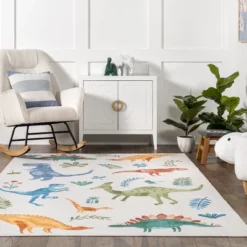 NuLOOM Eamon Dinosaur Machine Washable Kids Area Rug -Children Household Series GUEST 89fb00e8 26da 4155 8fc3 a524c089b048
