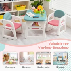 Costway 3-Piece Kids Table And Chair Set Toddler Activity Study Desk With Building Blocks 17 Costway 3-Piece Kids Table And Chair Set Toddler Activity Study Desk With Building Blocks -Children Household Series GUEST 8a106d56 6a38 4d81 9efe 8928ecf71da5