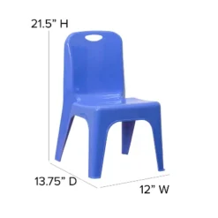 Flash Furniture 2 Pack Blue Plastic Stackable School Chair With Carrying Handle And 11" Seat Height -Children Household Series GUEST 8c525863 317e 4838 87e9 8c5851710ae2