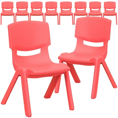 Emma And Oliver 10 Pack Plastic Stackable School Chair With 10.5" Seat Height 14 Emma And Oliver 10 Pack Plastic Stackable School Chair With 10.5" Seat Height - Image 14