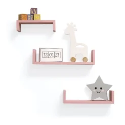Set Of 3 Picture Ledge Shelf For Kids' Room Pink - InPlace -Children Household Series GUEST 8d6ed0f6 a797 4ee5 9a24 9890c334d50a