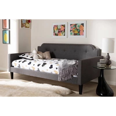 Twin Packer Fabric Upholstered Sofa Daybed Gray - Baxton Studio 5 Twin Packer Fabric Upholstered Sofa Daybed Gray - Baxton Studio - Image 5