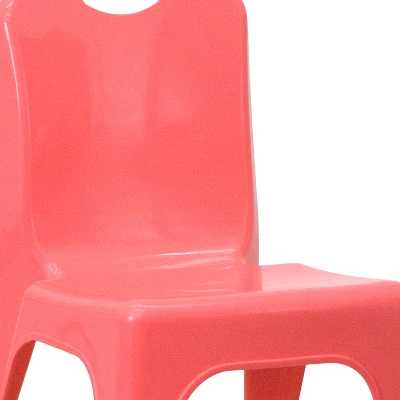 Emma And Oliver 4 Pack Plastic Stack School Chair With Carrying Handle And 11" Seat Height 4 Emma And Oliver 4 Pack Plastic Stack School Chair With Carrying Handle And 11" Seat Height - Image 4