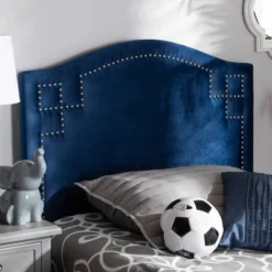 Twin Aubrey Velvet Headboard Blue - Baxton Studio 6 Twin Aubrey Velvet Headboard Blue - Baxton Studio -Children Household Series GUEST 90f51a28 dda2 4c01 8e9b 427a28b60be9