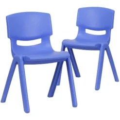 Emma And Oliver 2 Pack Plastic Stack School Chair With 13.25"H Seat, K-2 School Chair -Children Household Series GUEST 90fde283 69e3 4402 8b45 0da59a05e148