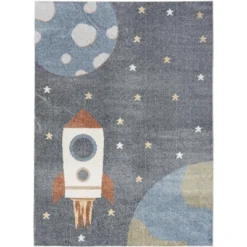 Nourison Kids Washable Space Rocketship Indoor Rug -Children Household Series GUEST 915b1f57 9695 4362 b0d2 743b6f35911a