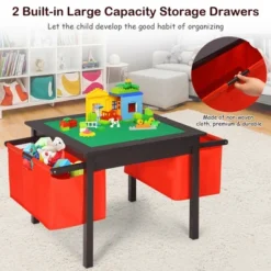 Costway 2-in-1 Kids Activity Table & 2 Chairs Set W/Storage Building Block Table -Children Household Series GUEST 9205c328 c67a 4b87 9a60 6a947f9694ae