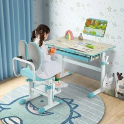 Costway Height-Adjustable Kids Desk Children Study Table With Tilt Desktop & Book Stand Blue/Pink 12 Costway Height-Adjustable Kids Desk Children Study Table With Tilt Desktop & Book Stand Blue/Pink -Children Household Series GUEST 9273087c 1ed2 452b ad41 930c7527f4fa