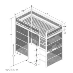 Twin Battle Den Gaming Bunk Bed With TV Mount Black - X Rocker -Children Household Series GUEST 927971a8 db05 42da 8978 dca43b526706
