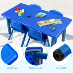 Costway Kids Plastic Rectangular Learn And Play Table Playroom Kindergarten Home Blue 14 Costway Kids Plastic Rectangular Learn And Play Table Playroom Kindergarten Home Blue -Children Household Series GUEST 92809054 0dfa 4700 9d91 b51073a693ea