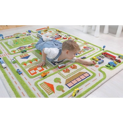 52.5"x71" Traffic Green 3D Play Rug - IVI 16 52.5"x71" Traffic Green 3D Play Rug - IVI - Image 16