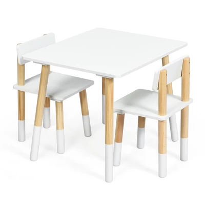 Costway Kids Wooden Table & 2 Chairs Set Children Activity Table Set 9 Costway Kids Wooden Table & 2 Chairs Set Children Activity Table Set - Image 9
