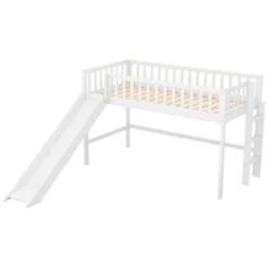 Twin Size Loft Bed With Ladder And Slide-ModernLuxe -Children Household Series GUEST 960ac8ac 7bd1 4a6a a1d1 e4446537ba66