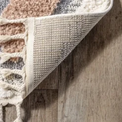 Zende Colorful Stones Kids Tassel Area Rug -Children Household Series GUEST 962ee304 90d3 4d0b bd4a fa670fed76e7