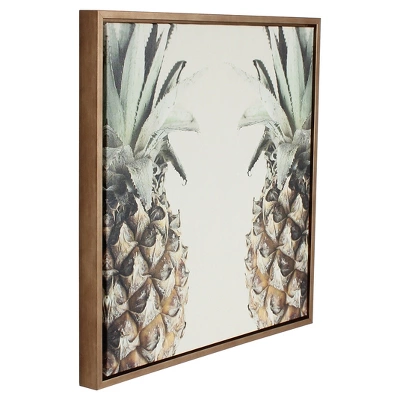 Pineapple Framed Canvas Art Gold (24"x24") - Uniek 1 Pineapple Framed Canvas Art Gold (24"x24") - Uniek