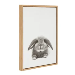 24" X 18" Rabbit Framed Canvas Art - Uniek