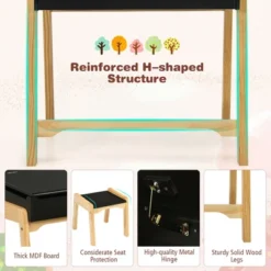 Costway Kids Table & Chair Set Wooden Activity Art Study Desk W/Storage Space 19 Costway Kids Table & Chair Set Wooden Activity Art Study Desk W/Storage Space -Children Household Series GUEST 97688a08 4c39 4cdf 96a0 46d6b24661b3