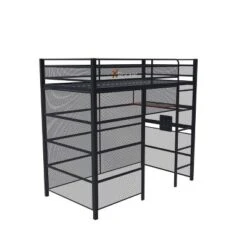 Twin Battle Den Gaming Bunk Bed With TV Mount Black - X Rocker -Children Household Series GUEST 9853b2e5 9663 4912 9305 5c3f5f53262b