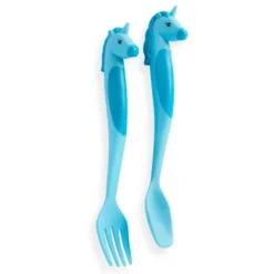 2pc Plastic Unicorns Utensil Set - Dinneractive -Children Household Series GUEST 988cf864 c802 4edf 8623 46cc7b4fab79