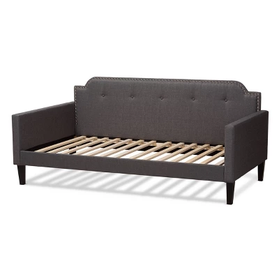 Twin Packer Fabric Upholstered Sofa Daybed Gray - Baxton Studio 2 Twin Packer Fabric Upholstered Sofa Daybed Gray - Baxton Studio - Image 2