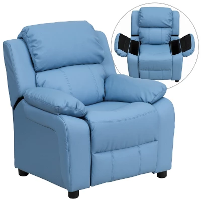 Emma And Oliver Deluxe Padded Contemporary Kids Recliner With Storage Arms 14 Emma And Oliver Deluxe Padded Contemporary Kids Recliner With Storage Arms - Image 14