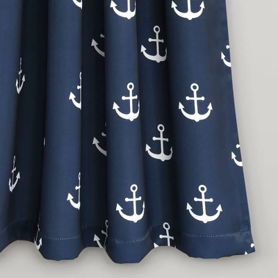 52"x63" Anchor Room Darkening Window Curtain Panels Navy - Lush Décor 3 52"x63" Anchor Room Darkening Window Curtain Panels Navy - Lush Décor - Image 3