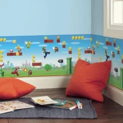 Super Mario Scene Peel & Stick Wall Border - RoomMates -Children Household Series GUEST 9e1d6631 f4f0 48bd 9a9b 18adc8ab334c