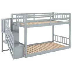 Twin Over Twin Bunk Bed With Storage Ladder - ModernLuxe 8 Twin Over Twin Bunk Bed With Storage Ladder - ModernLuxe -Children Household Series GUEST 9e9378a7 c404 46e3 a81b 5c53611f8bf5