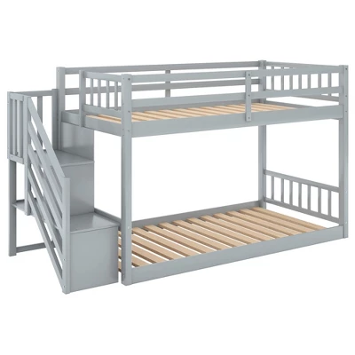 Twin Over Twin Bunk Bed With Storage Ladder - ModernLuxe 3 Twin Over Twin Bunk Bed With Storage Ladder - ModernLuxe - Image 3