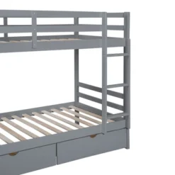 Twin-Over-Twin Bunk Bed With A Tree Decor And Two Storage Drawers-ModernLuxe -Children Household Series GUEST 9edf87c9 d582 43f5 b1f9 1a33288a79e0