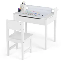 Costway Toddler Craft Table & Chair Set Kids Art Crafts Table WithPaper Roll Holder Grey/White 21 Costway Toddler Craft Table & Chair Set Kids Art Crafts Table WithPaper Roll Holder Grey/White -Children Household Series GUEST 9f332937 3d19 437c a01a 1d8f4cbe91f6