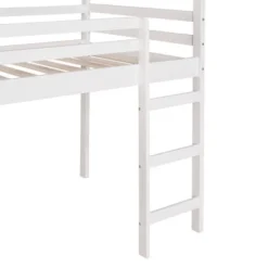 Twin Size House Shape Loft Bed With Slides, White - ModernLuxe -Children Household Series GUEST 9fc13096 810d 4758 b5d6 6ec4cf175c74
