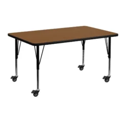 Flash Furniture Mobile 24''W X 48''L Rectangular HP Laminate Activity Table - Height Adjustable Short Legs -Children Household Series GUEST a0bccf94 039d 4ba9 9fff 3e9993fd3876