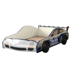 Twin Quessa Police Car Bed With Led Headlight Chair Black/White - HOMES: Inside + Out -Children Household Series GUEST a2da96a4 0c4f 40d8 97f1 e14b1f3e9ac2