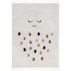 NuLOOM Marleigh Raindrop High-Low Kids Tasseled Area Rug -Children Household Series GUEST a32150c6 3f44 4844 8eb4 f4086a297a5b