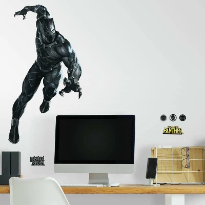 Roommates Black Panther Peel And Stick Giant Wall Decal 1 Roommates Black Panther Peel And Stick Giant Wall Decal