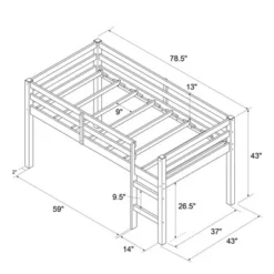 Twin Ashanti Wood Loft Bed - Room & Joy -Children Household Series GUEST a5da26a1 0de3 47ac 801f 7ccf1a51d73a