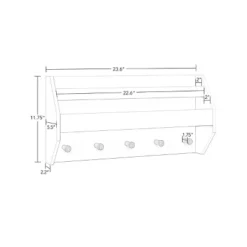 Kids' Catch-All Wall Shelf With Bookrack And Hooks White - RiverRidge Home -Children Household Series GUEST a6500deb 9f7d 4c0c b856 24396c947ae7