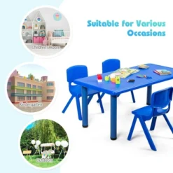 Costway Kids Plastic Rectangular Learn And Play Table Playroom Kindergarten Home Blue 16 Costway Kids Plastic Rectangular Learn And Play Table Playroom Kindergarten Home Blue -Children Household Series GUEST a6672409 dd8a 4335 8c82 1a5bb22c0ccc