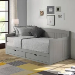 King Harmony Daybed With Conversion Dove Gray - Alaterre Furniture -Children Household Series GUEST a7b11972 f9c9 456a aeac 250825026287