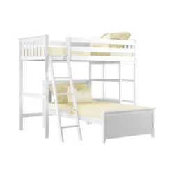 Max & Lily L-Shaped Twin Over Twin Bunk Bed With Bookcase -Children Household Series GUEST a88b0d97 c396 49ba 8bff 157cef7d55a5